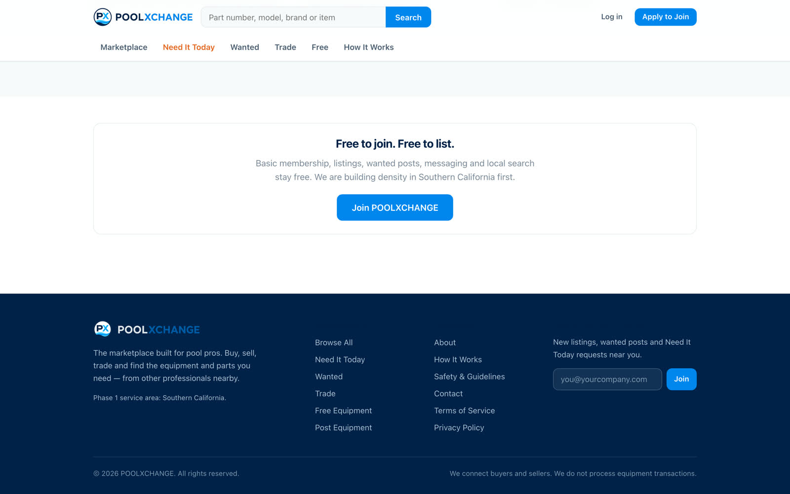 A three step explanation of how POOLXCHANGE works, and the join call to action